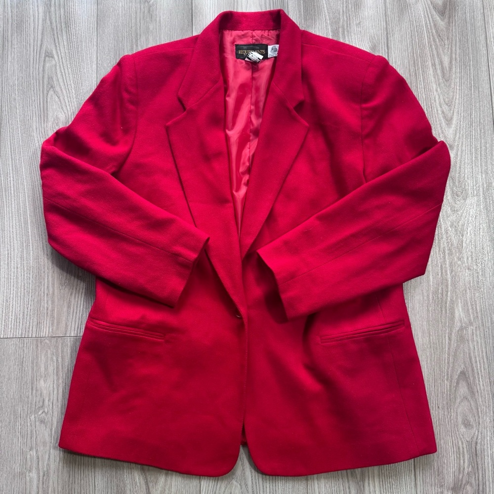 Requirements Bold Red Tailored Blazer Jacket